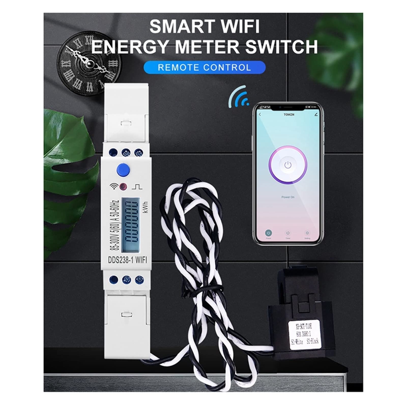 Contatore elettrico digitale, Din Rail 18Mm Tuya Smart Energy Meter Timer monofase for misuratore Kwh monitor consumo energetico Monitora e registra il consumo energetico