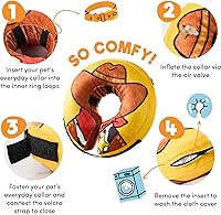 Vista 12 de BENCMATE - Collar inflable protector para perros y gatos, suave collar de recuperación para mascotas, no bloquea la visión (L, bandera)
