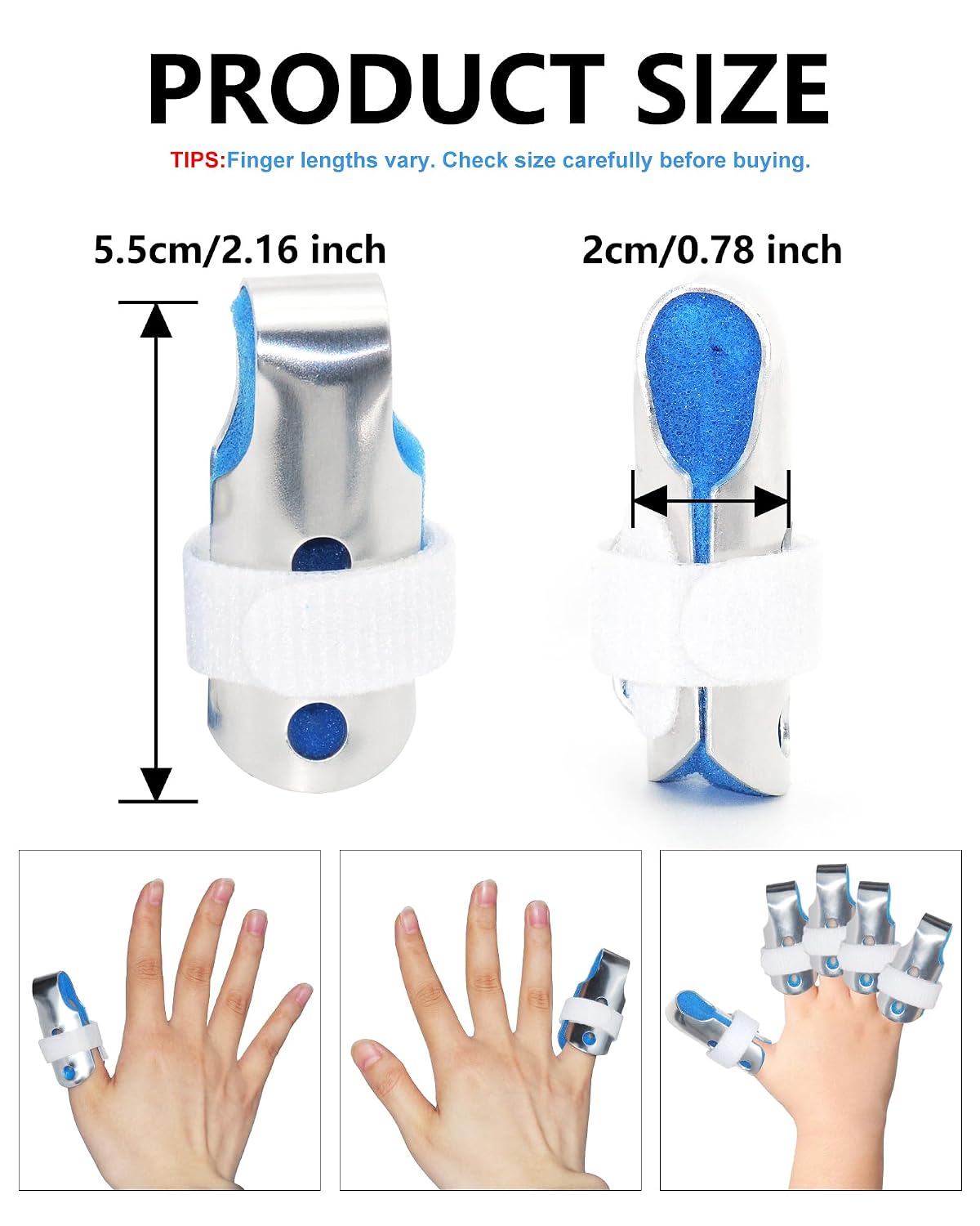 TAROYQASUL Pinky Finger Splints - 2 Pack For Kids & Adults, Adjustable Braces For Broken Fingers, Arthritis, Trigger Thumb