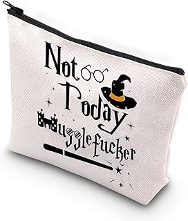 Book Lover Makeup Bag Wizard Gift Not Today Mugglefucker Zipper Travel Pouch Librarian Reader Bibliophile Bookworm Reading Lover Gift (Not Today Muggle CA) Not today CA