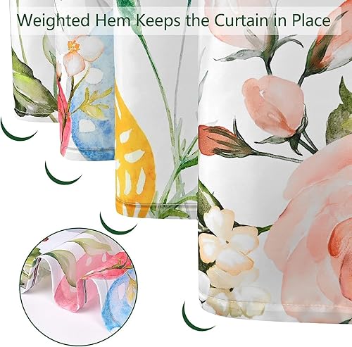 Miniatura 6 de Ikfashoni Cortina de ducha de Pascua, cortina de baño de conejo con 12 ganchos, cortinas de ducha de mariposa de primavera, cortinas de ducha de