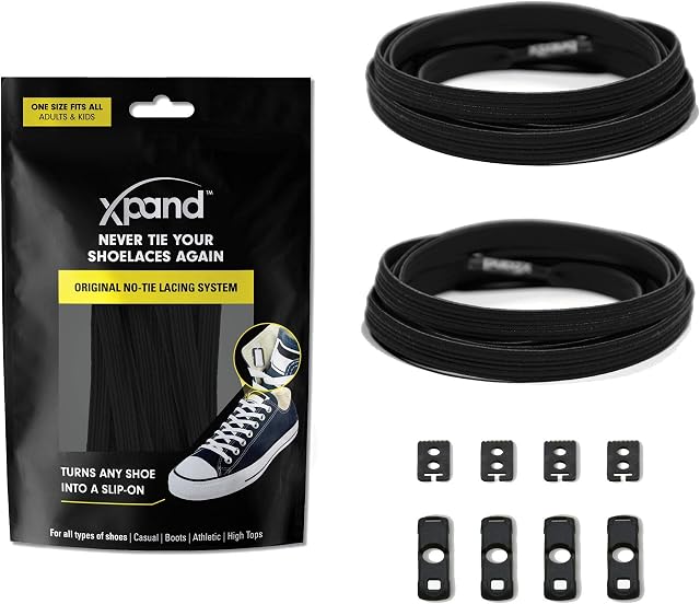 Xpand® No Tie Shoelaces - Flat Elastic Laces with Adjustable Tension - Slip-on Any Shoes