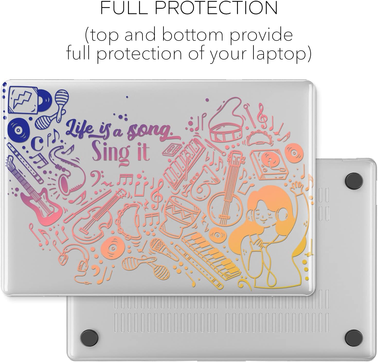 Hard Case Compatible with MacBook Air 13 15 inch Pro 16 14 M5 M4 M3 M2 M1 2026 2025 2024 2022 2020 Inspirational Quote Life is a Song Sing it Encouraging Cute Aesthetic Protective Cover