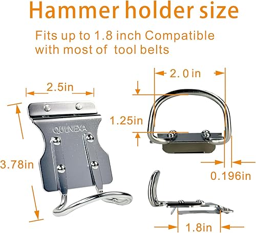 Miniatura 4 de Soporte de martillo para cinturón de herramientas, funda de martillo de garra, bucle de martillo de bola Peen, en para cinturón de cuero occidental