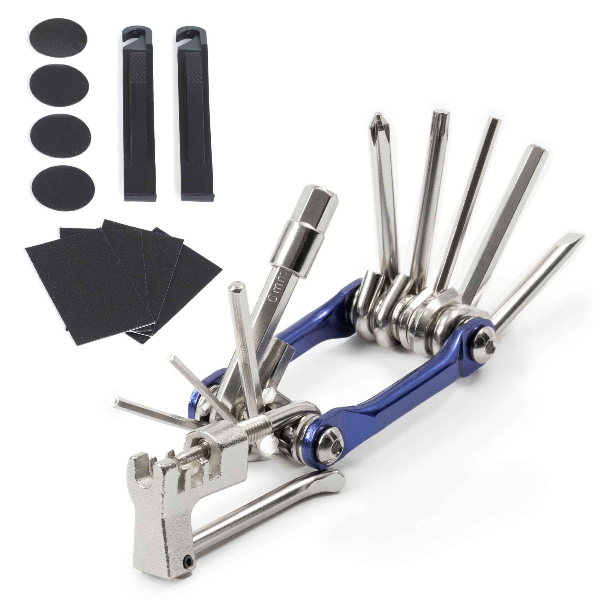 Hillington Bike Repair Kit - Compact Ultimate Bike Repair Multi Tool Kit - Durable and Portable Bicycle Tool Kit Set with Folding Multitool, Tyre Levers and Puncture Maintenance Kit