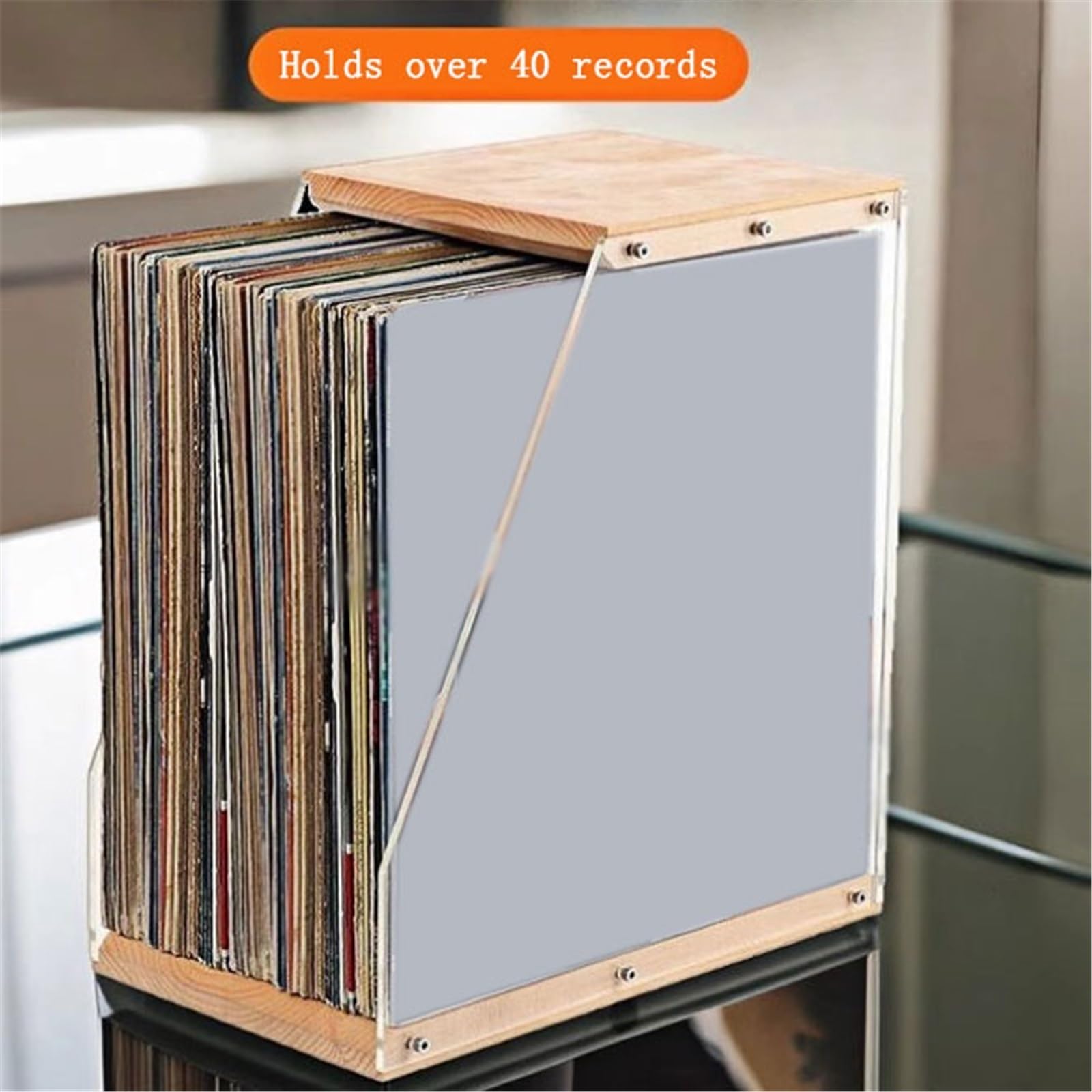 Ufficio Home Porta CD in acrilico dischi verticale da tavolo in vinile Scaffale porta dischi
