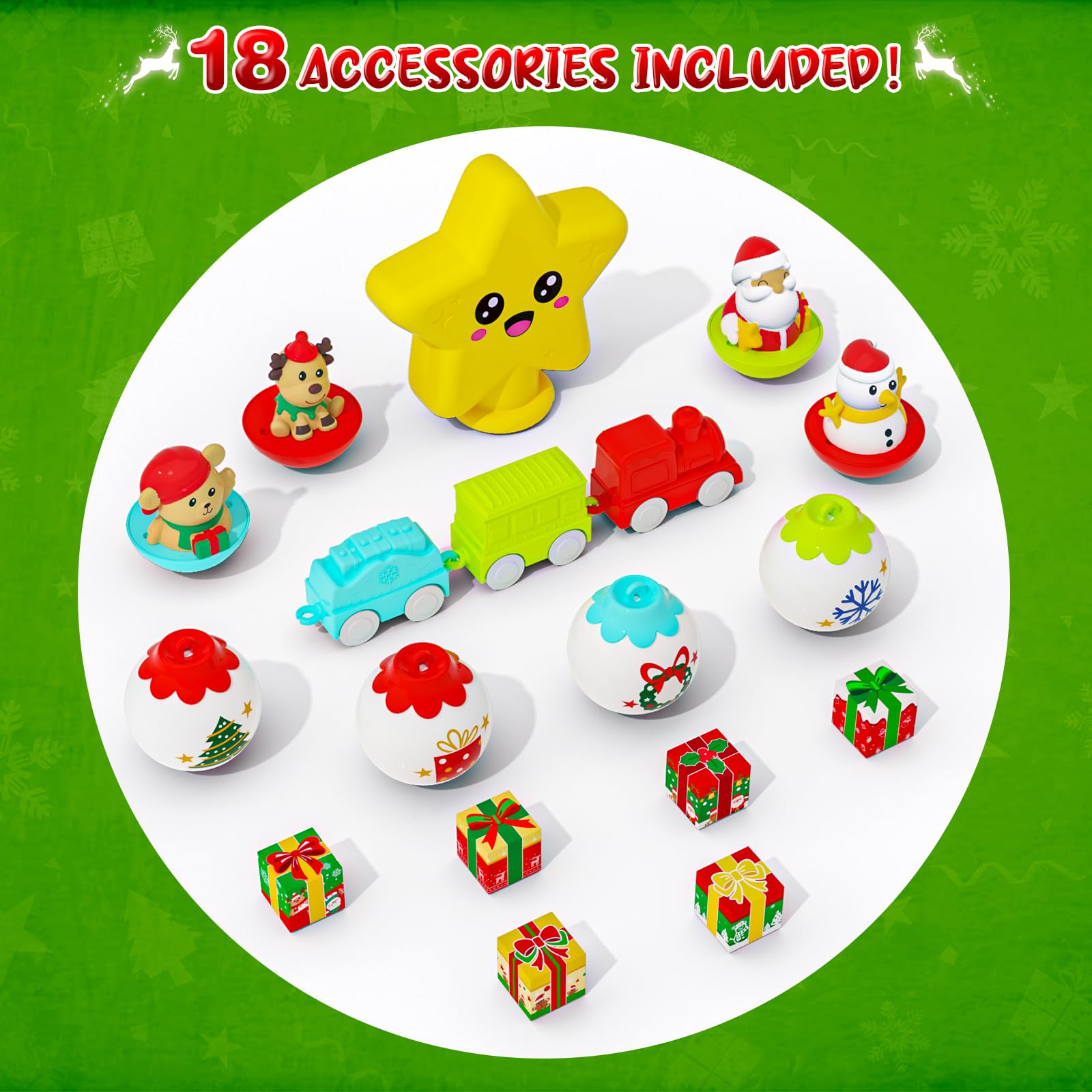 Mi primer árbol de Navidad para niños pequeños: juego de árbol de Navidad para niños con juego de tren y pistas de bricolaje, 18 decoraciones coloridas desarrollo sensorial para niños y niñas 4