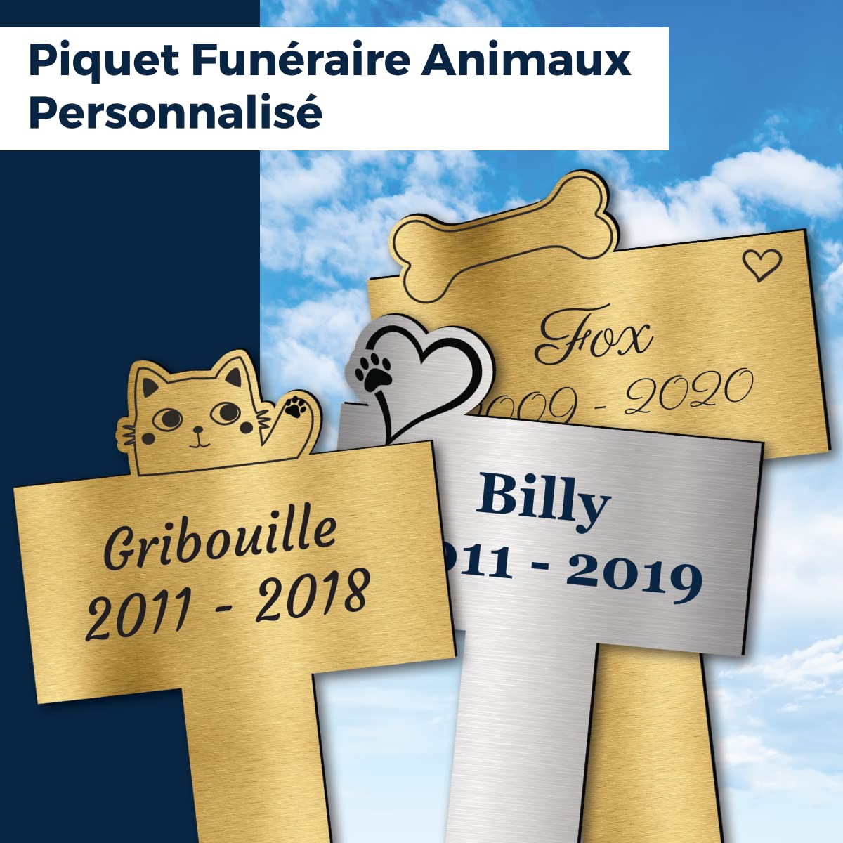 Plaque Funéraire Personnalisable Pour Animaux SOUFEEL - Pierre Naturelle, Gravure Photo/nom/texte, Avec Crochet Métallique - Pour Chien, Chat, Souvenir Commémoratif Intérieur/extérieur