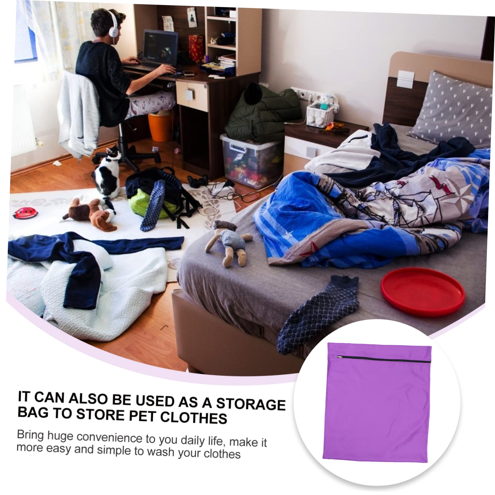 Zerodeko 2stücke Pet Waschbeutel Für Hunde Vielseitige Wäschesäcke Aus Feinem Netzmaterial Für Waschmaschine Zur Aufbewahrung Von Kleidung Und Spielzeug Langlebig Und Praktisch Für