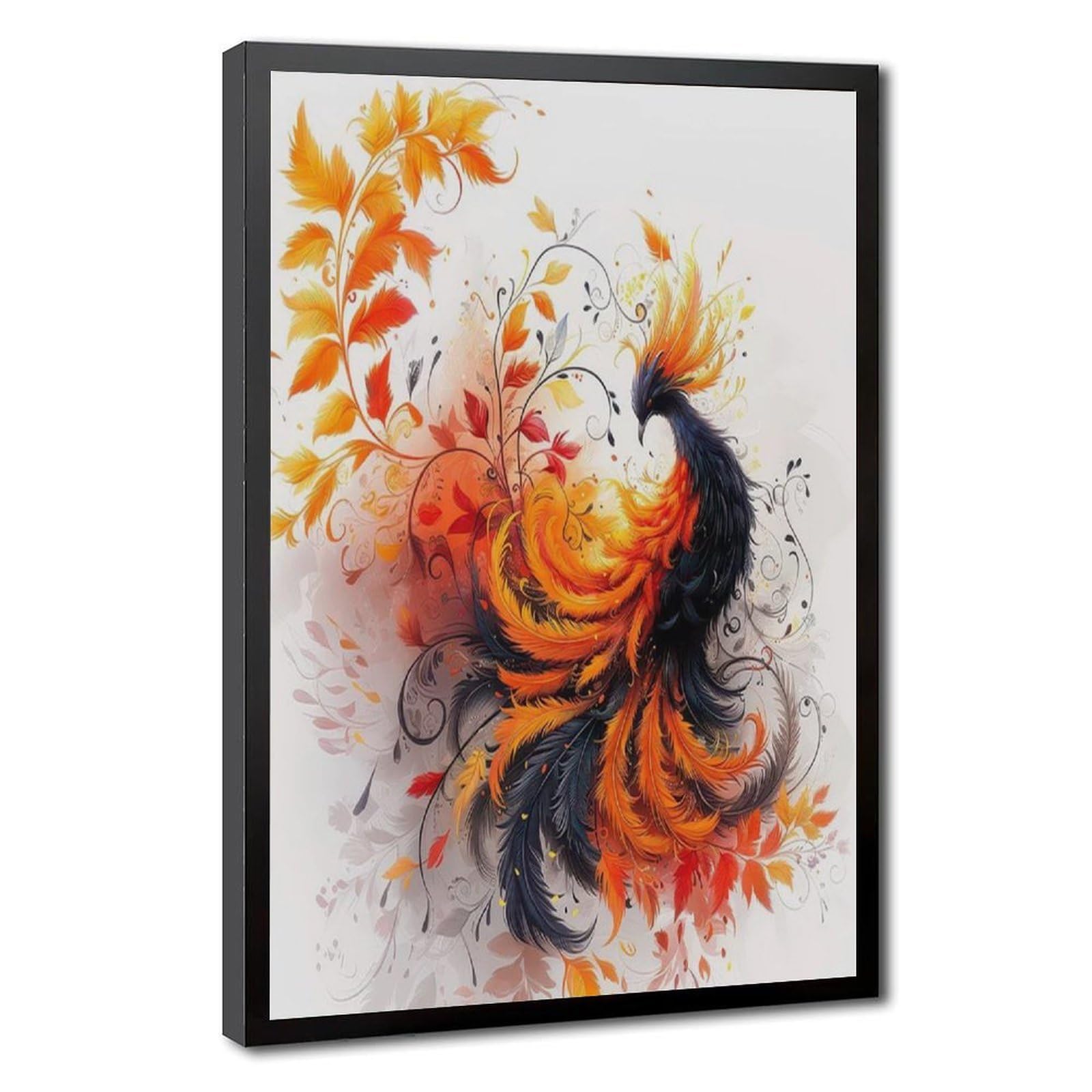 Bareronor Phoenix Mythical Fiery Bird Canvas Poster Bedroom Decor Landscape Office Room Decor Gift 8" L X 12" W