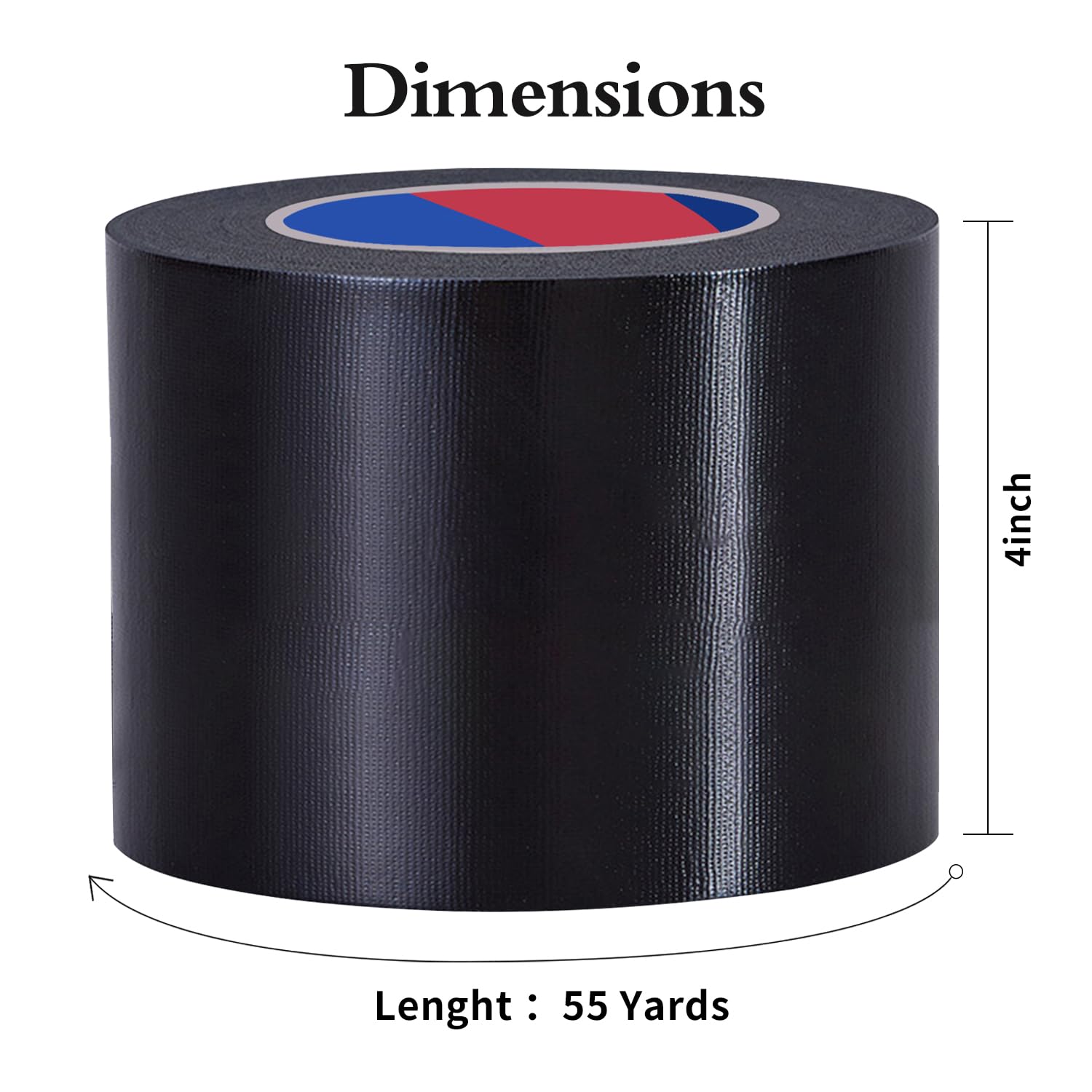 Duccinp Duct Tape 10 cm x 50 m Heavy Duty, No Residue, Tear by Hand & Waterproof Black Duct Tape,Great for Packaging Home Use - Image 2