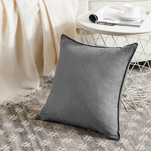 Miniatura 10 de Fancy Homi Paquete de 4 fundas de almohada decorativas azul marino de 18 x 18 pulgadas, funda de almohada cuadrada súper suave de gamuza sintética,