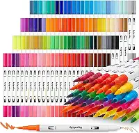 Kit Brush Pen 100 Cores 2 em 1 – Canetas Dupla Ponta (Pincel e Fina) para Lettering, Ilustração, Pintura e Material Escolar