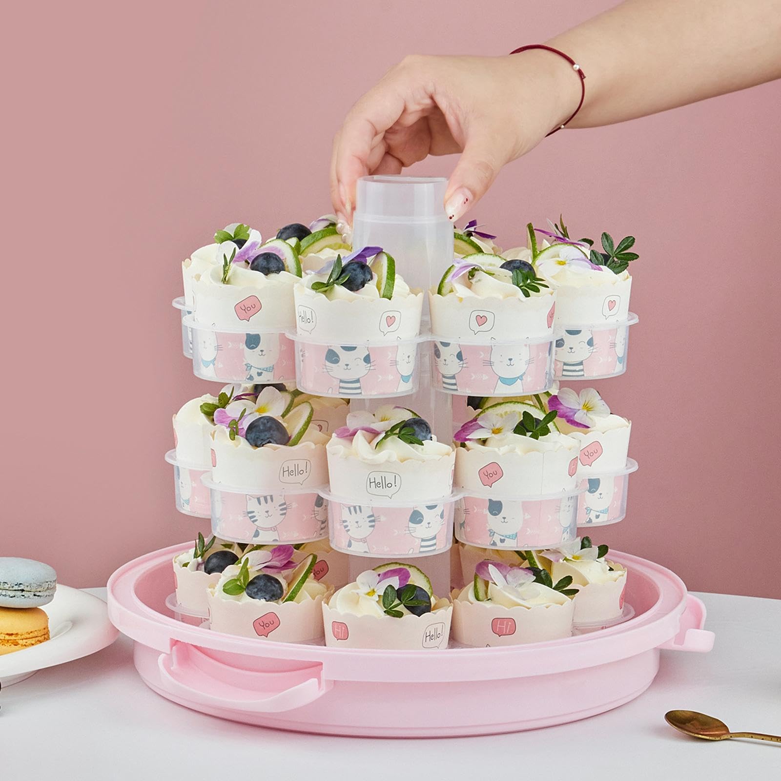 Sharplace Caja de Embalaje Multiusos para Panecillos, Pasteles Y Otros Usos, Ideal para Camping, Cumpleaños, Cocina Y Repostería Casera, 24 Compartimentos