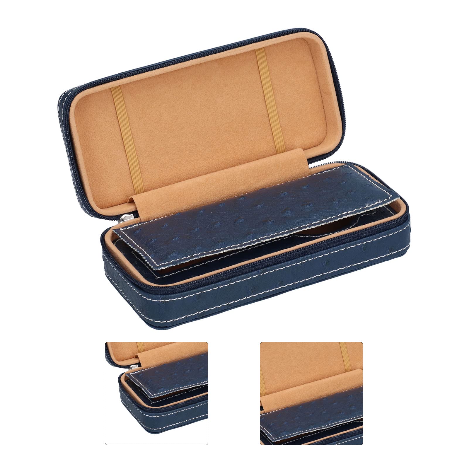 Uhrengehäuse-Halter-Organizer, für Luxusuhren, kompakte manuelle Car-Line-Handwerkskunst, integrierte Schallwandaufbewahrung, galvanisierte antike Kette, Muster PVC L
