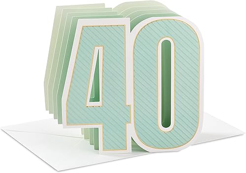 Hallmark Paper Wonder Pop Up - Tarjeta de cumpleaños número 40 (Here's to You)