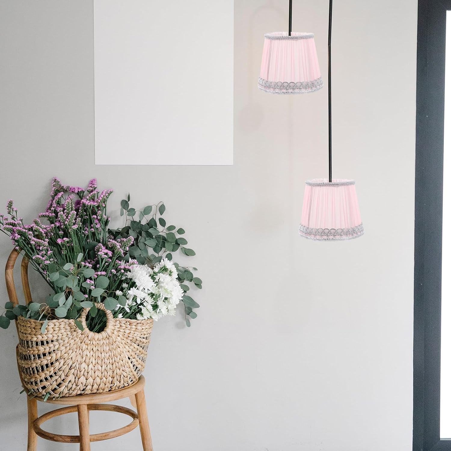 Fabric Lampshade Accessory Light Cover Replacement for Indoor Decor Elegant Pleated Design Easy to Install Structure Warm Atmosphere for Bedroom and Living