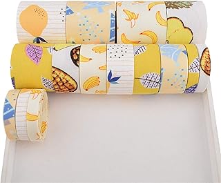 AFANGMQ 15 Piezas/Bolsa, Color Amarillo, Series de Frutas y Hojas, Conjunto de Cinta de algodón para DIY Regalo Hecho a Mano, Artesanía, Embalaje, Accesorios para el Cabello, Boda, Material