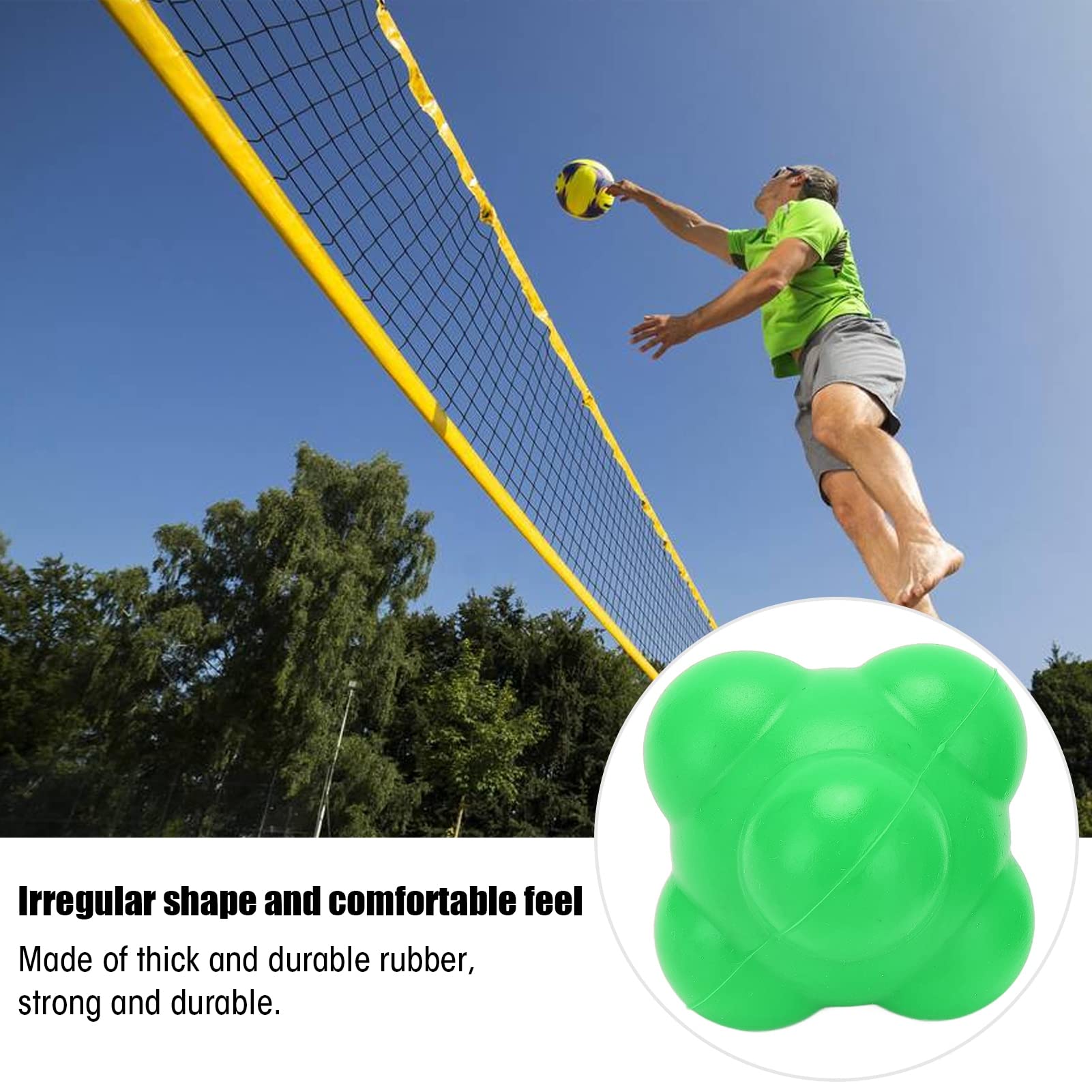 Lot De 2 Balles De Réaction En Caoutchouc – Forme Irrégulière, Rebond Imprévisible – Pour Entraînement Vitesse, Coordination, Réflexes
