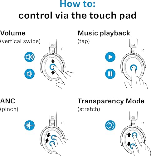 Vista 14 de Sennheiser Momentum 4 - Auriculares inalámbricos con cancelación de ruido, auriculares Bluetooth para llamadas nítidas con cancelación de ruido