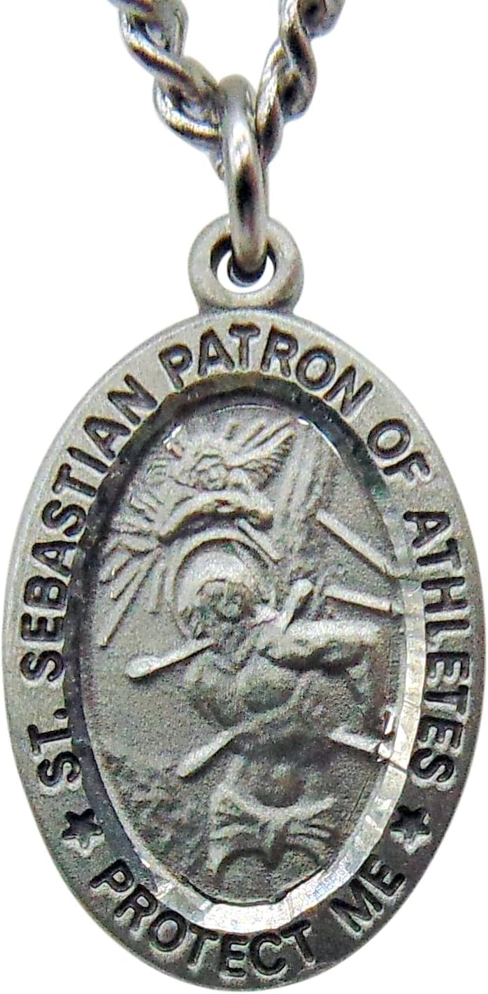 Westmon Works St Sebastian Soccer Medal Set with Pewter Pendant Medallion on a Stainless Steel Chain Prayer Card Boxed - Image 8