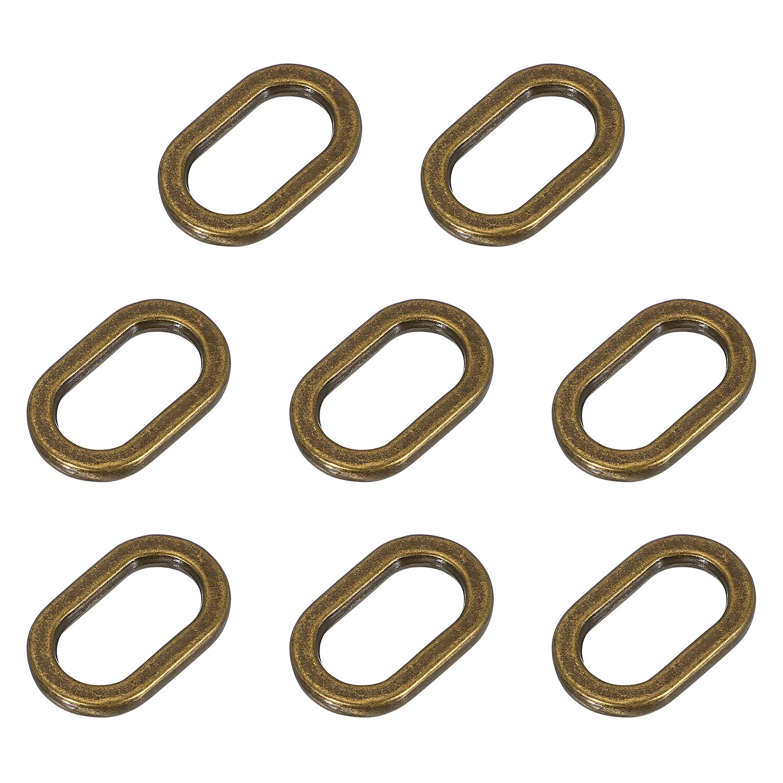 YELARXI Metal Oval Ring, Metal Buckles for Straps Flat Ring 0.7 Inch & 8 Pack & Bronze-Fitting for (DIY Purse Making/Bag Belt/Leathercraft/Handbag Straps)