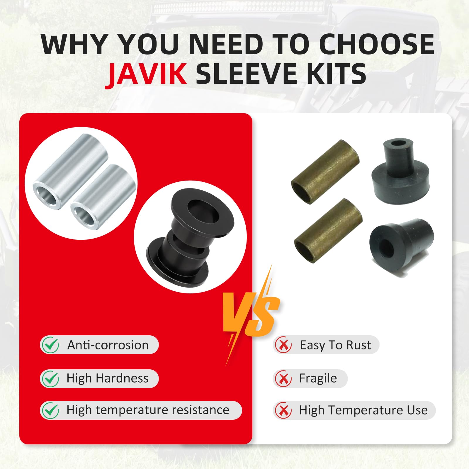 Amazon.com: Front Shock Bushing Sleeve Kit for Polaris RZR 800 570