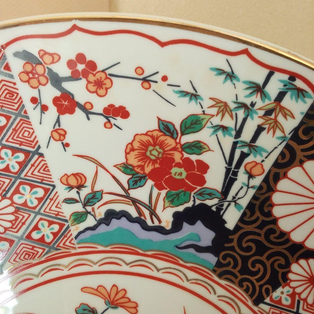 ‼️即発送‼️舟型 金彩錦絵 南蛮船‼️  骨董 深鉢 大皿 飾り皿 舟型金彩錦絵南蛮船図 骨董 大深鉢皿