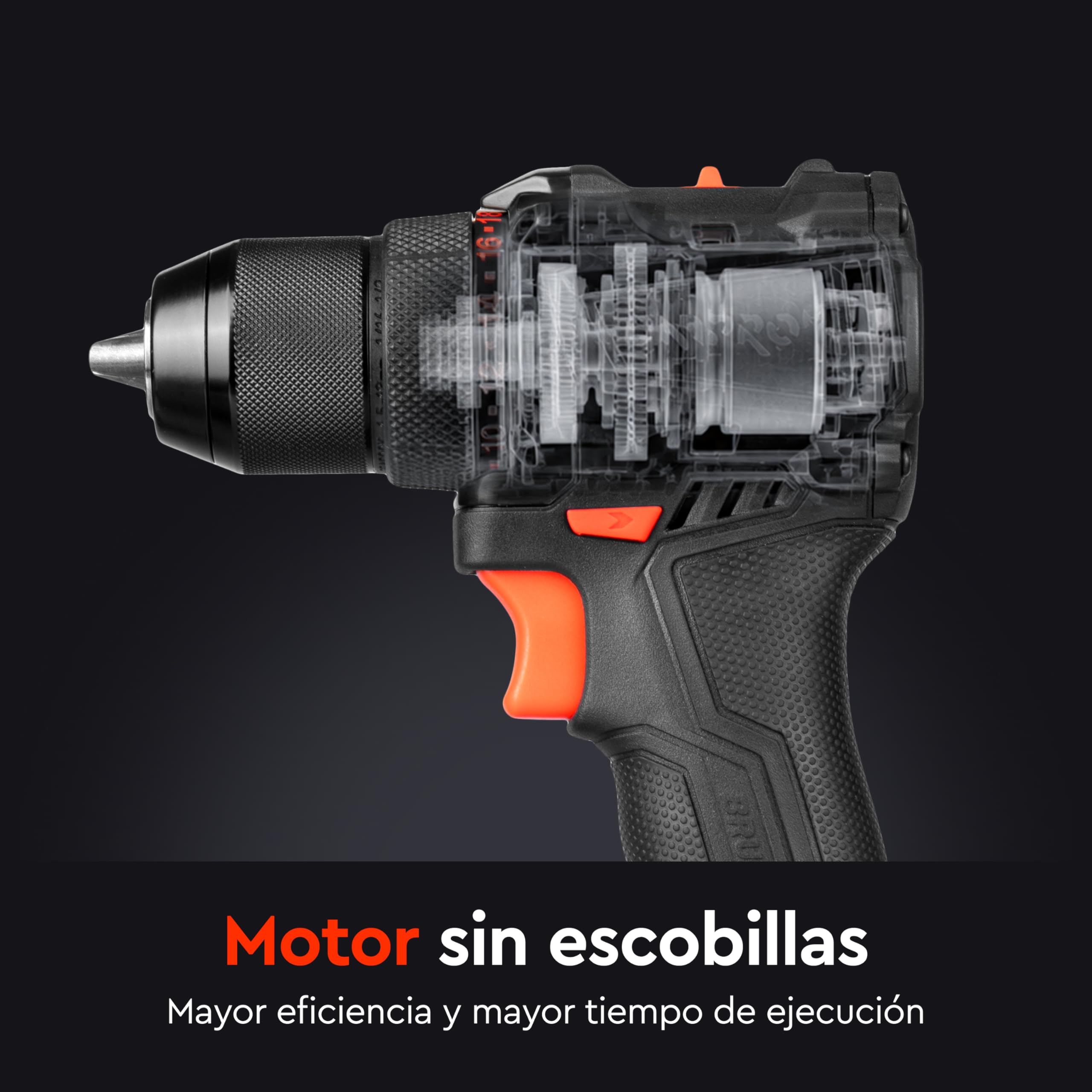 Taladro Atornillador Brushless 20V 50 Nm con Batería 2.0 Ah, Cargador Rápido, Portabrocas Metálico 13 mm y Maletín, Taladro Inalámbrico para Bricolaje – CD-200BC KIT