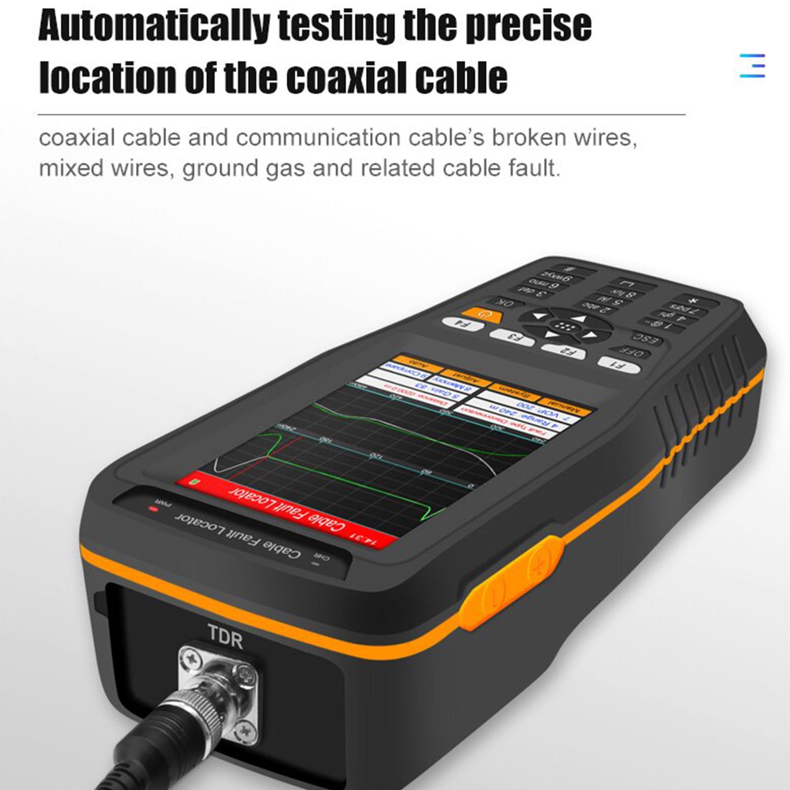 Tester Digitale per Guasti Ai Cavi 8KM Telemetro Intelligente TDR, Riconoscimento della Forma D'onda Digitale, per L'analisi dei Guasti Ai Cavi (Spina UE 100‑240 V)
