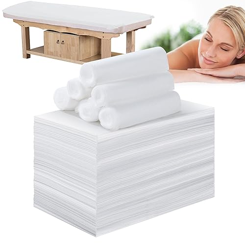 Sábanas desechables para mesa de masaje, 100 piezas de 31 x 71 pulgadas, impermeables, tela no tejida, cubierta de cama de spa transpirable para