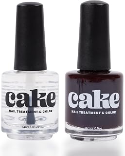 Nail Strengthening Polish & Super Dry Topcoat - 2 Pack: Non-Toxic Nail Polish, Long Wearing & Chip Resistant, Fast Dry Top Coat, Midnight Rendezvous, [0.1 fl oz Treatment & Color