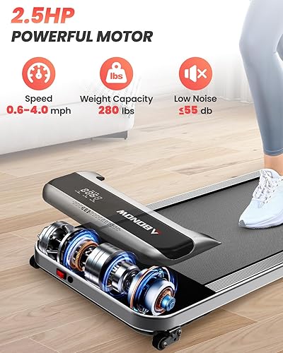 Miniatura 3 de Almohadilla para caminar, caminadora para debajo del escritorio con inclinación para oficina en casa, 2.5 HP, caminadora portátil con capacidad de