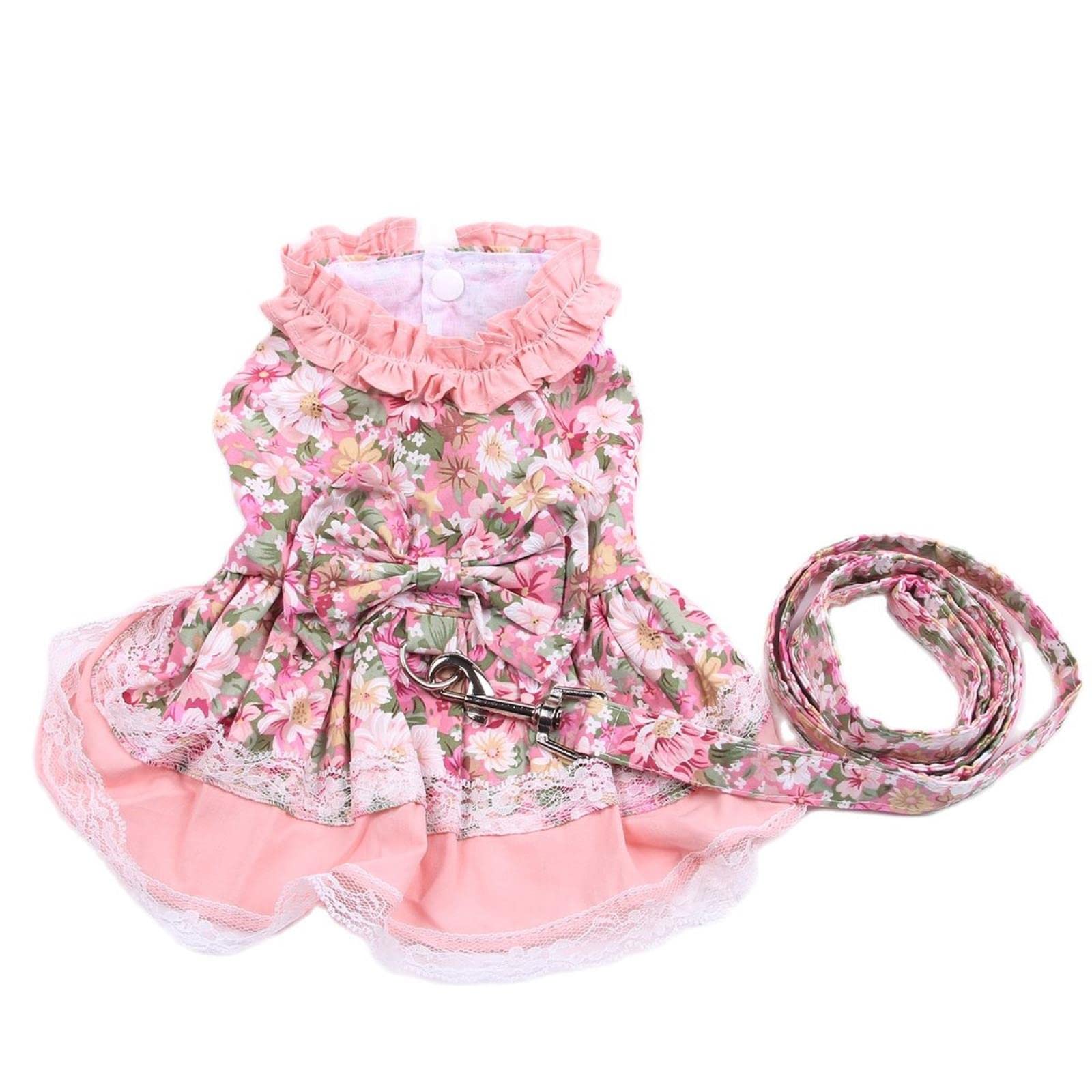 Pet puppy dress fleurie et vêtement chien de petite taille léger