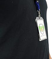 Vista 55 de 5 Pack - Red Hard Plastic Badge Holder Vertical - Side Load 2 Card Protector - Multiple Card ID Badge Holders - Heavy Duty Rigid/Hard Plastic by