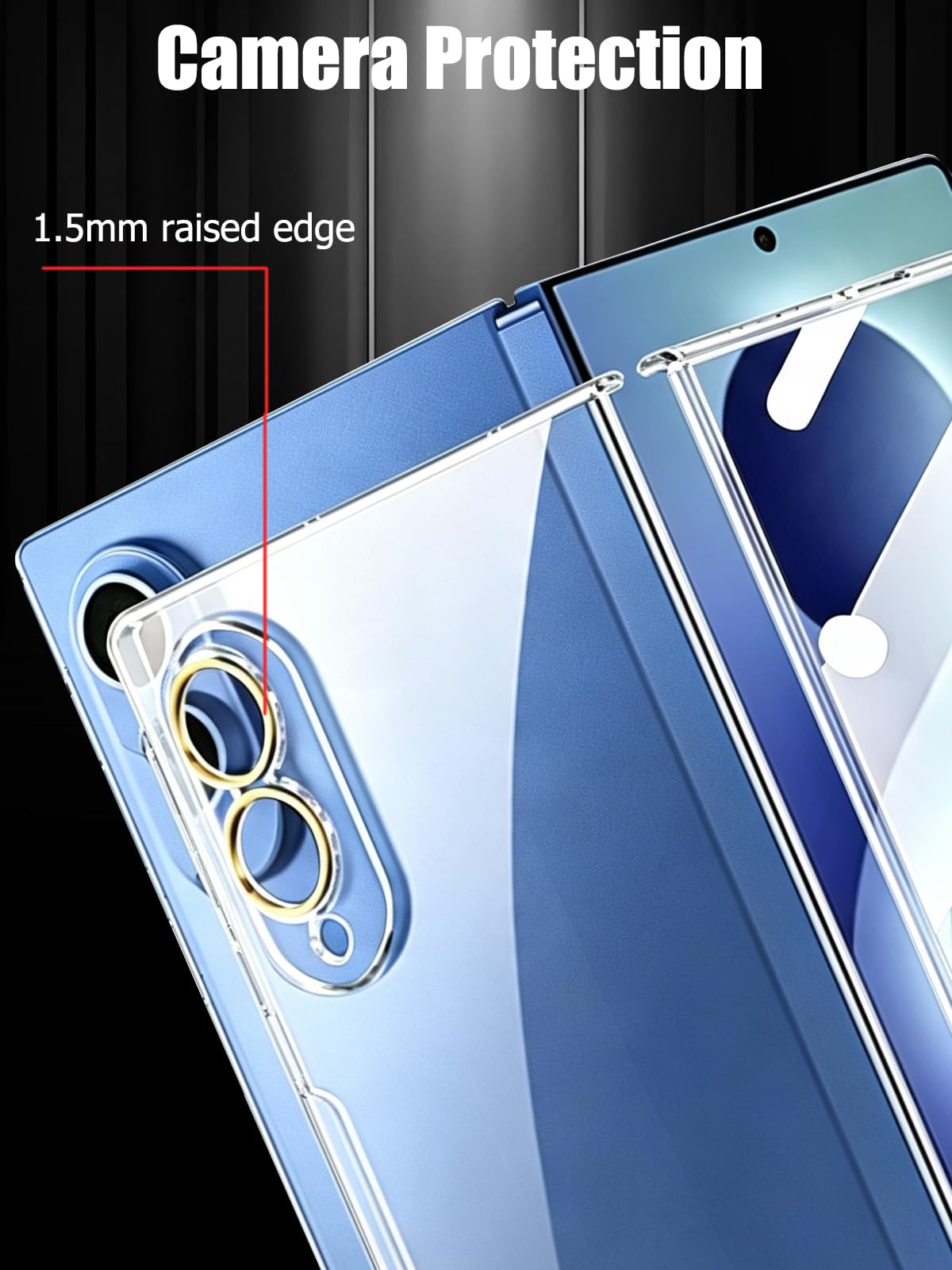 Custodia trasparente per Samsung Galaxy Z Fold 8, con pellicola protettiva frontale integrata, ultra sottile, di lusso, antigraffio, opaca, rigida, in policarbonato, antiurto, per Galaxy Z