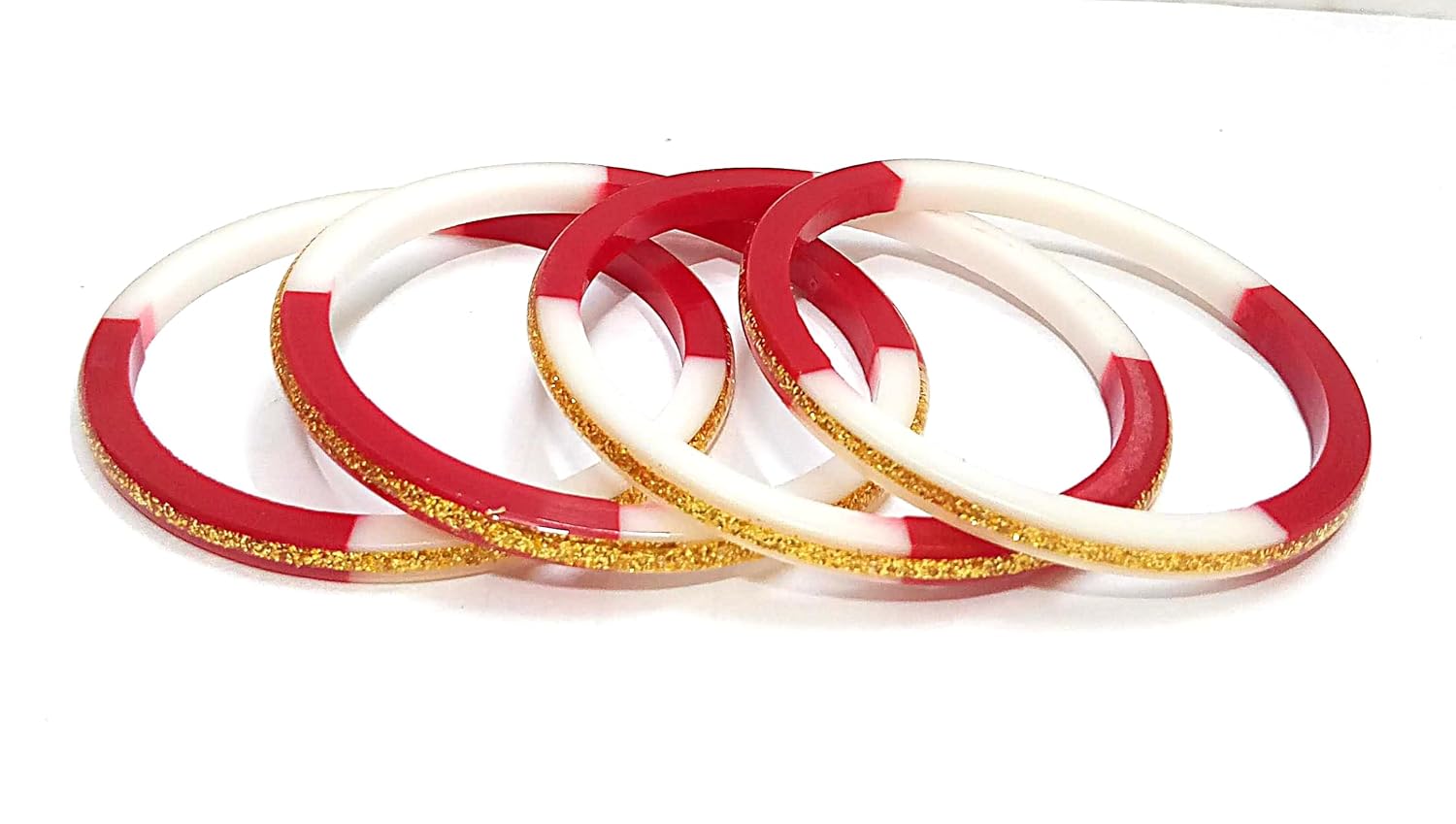 Trending Bengali Shakha Pola Bangles, Red and White with Gold Accents, Laminated Acrylic Bangle Set for Women - Review, Price and Buying Guide