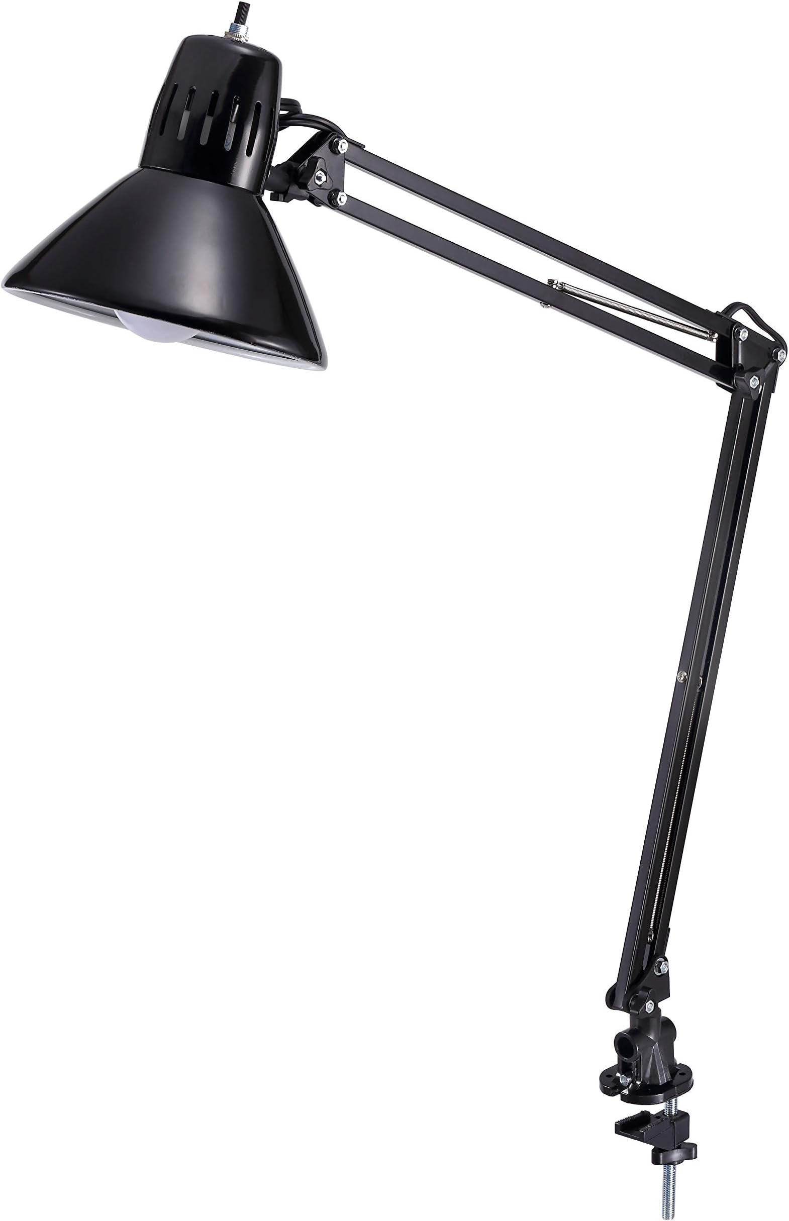 Bostitch Office VLF100 LED Swing Arm Desk Lamp with Clamp Mount, 36" Reach, Includes LED Bulb,Black