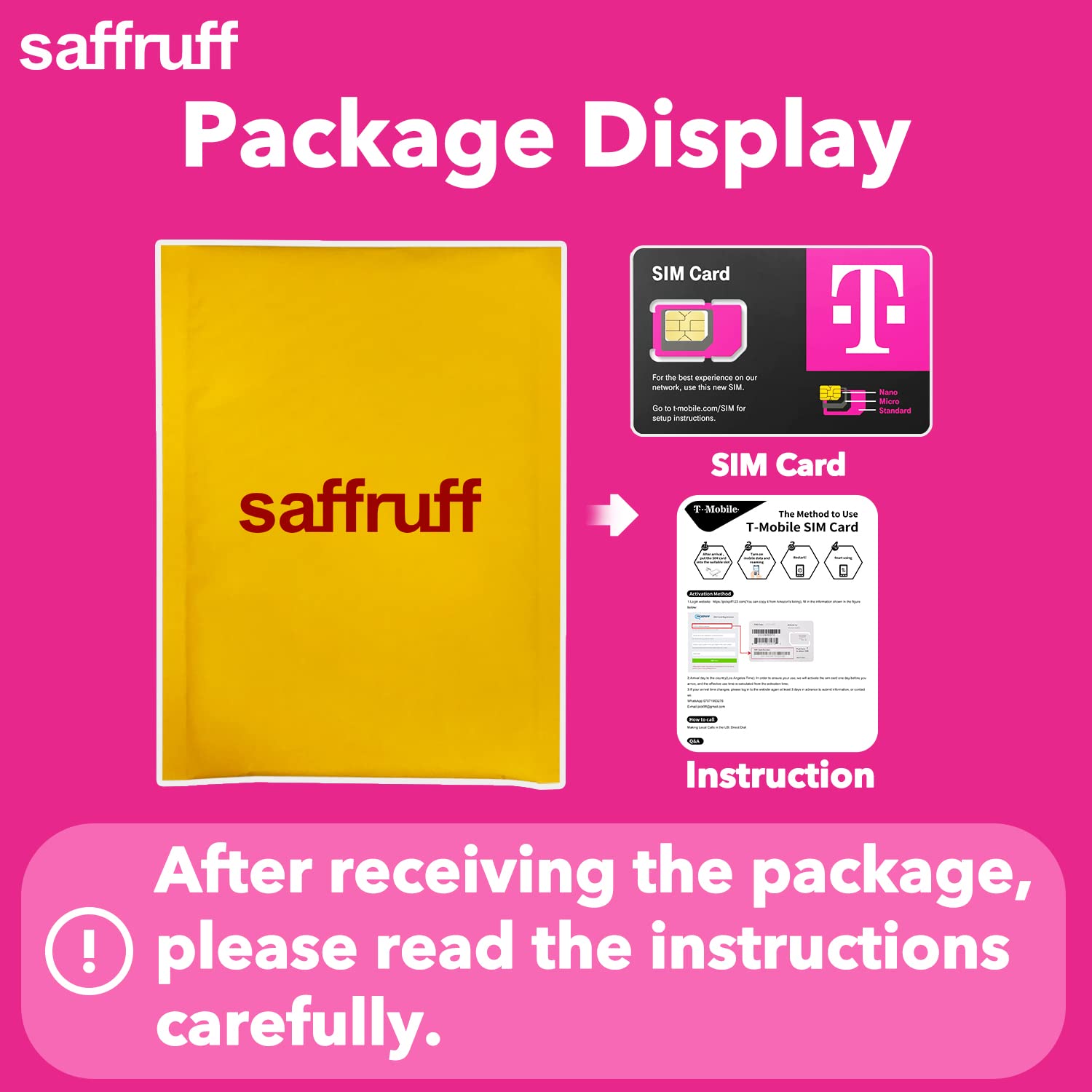 T Mobile Prepaid SIM-Karte USA – Unbegrenzte Daten 4G/LTE Gespräche 30 Tage Hotspot Triple Cut 3 in 1