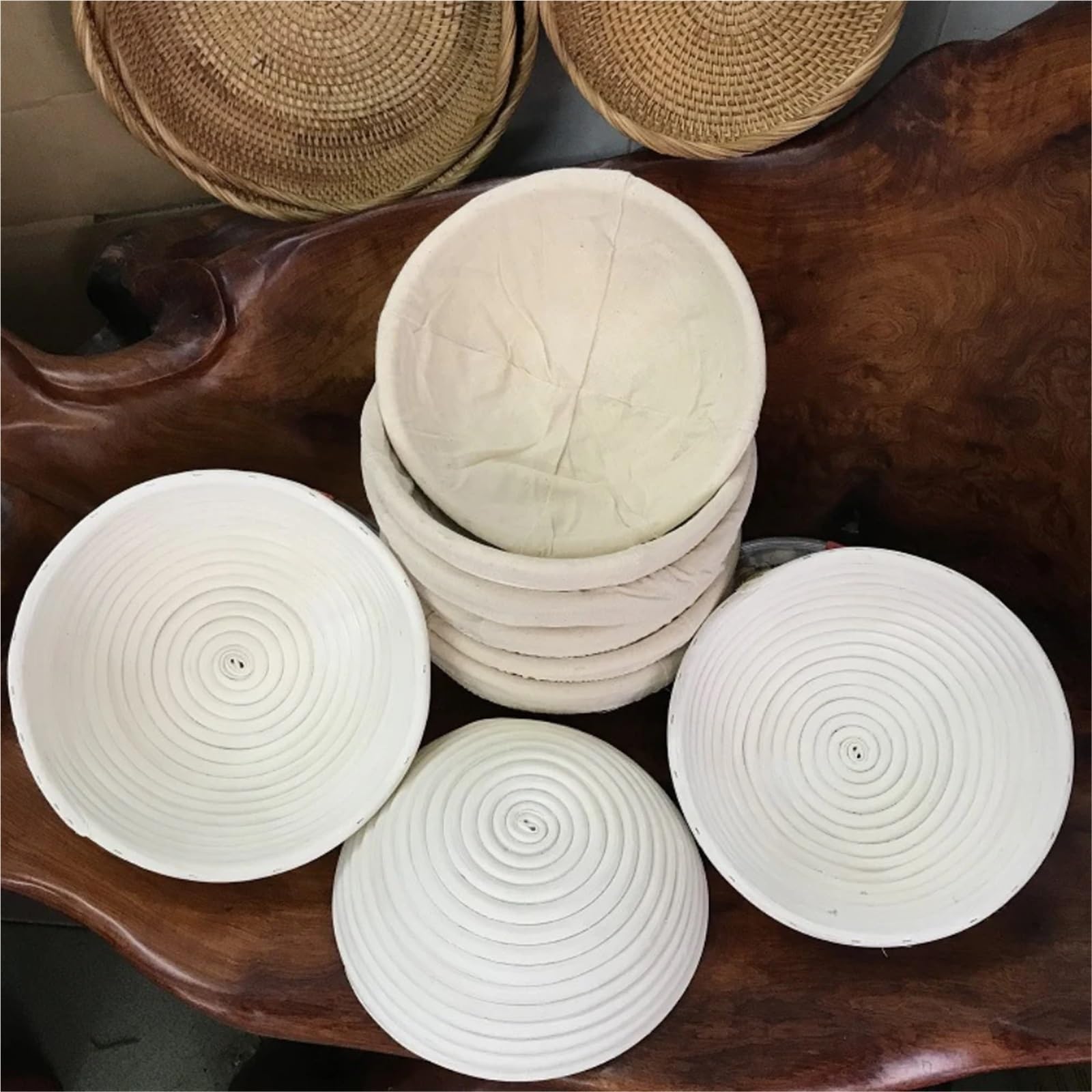 Cestino Per La Lievitazione Del Pane Cestino for lievitazione del pane, 2 pezzi, for pasta madre, cestino in rattan naturale for la cottura del pane Per Cuocere Il Pane(18x9cm)