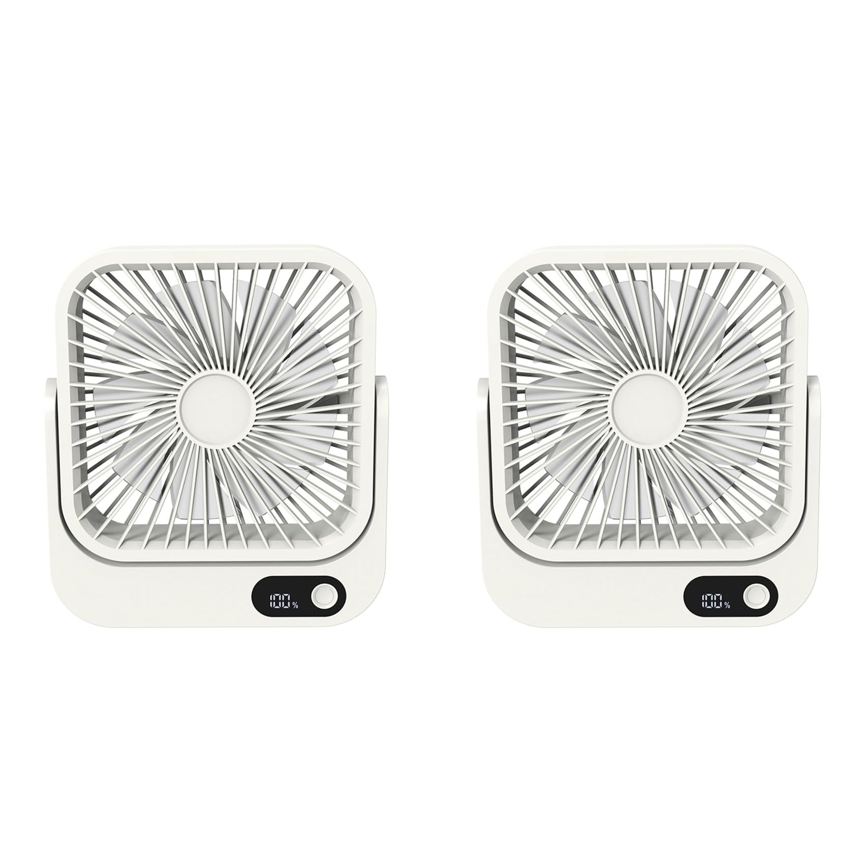 Aundhegrtt 2X Portable Magnetic Fan for Cruise Ship with 5000mAh USB Rechargeable Battery for Travel Kitchen Stateroom White