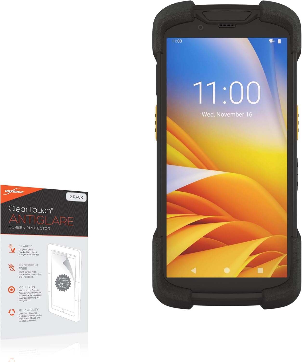 BoxWave Screen Protector Compatible with Zebra TC73 - ClearTouch Anti-Glare (2-Pack), Anti-Fingerprint Matte Film Skin