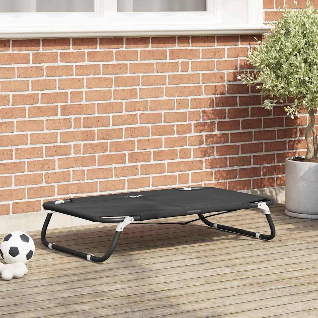 Składane legowisko dla psa czarne 90x55x18 cm stal, wodoodporne wewnętrzne legowisko dla psa z antypoślizgową podstawą, lekka i przenośna poduszka dla zwierząt domowych
