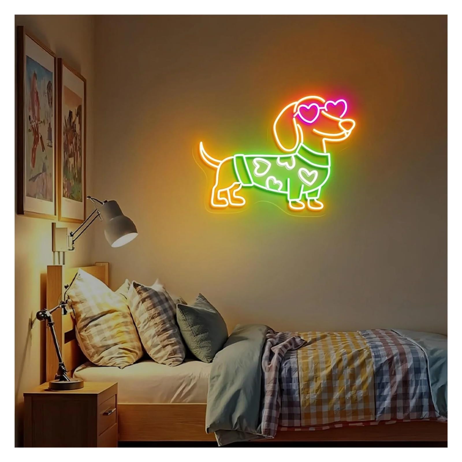 Scritta luminosa Insegna Al Neon Con Luce Dimmerabile A Forma Di Cane Bassotto Per Amanti Dei Negozi Di Animali, Decorazione Per La Stanza Dei Cani Per Mamma Di Cani 45x32cm