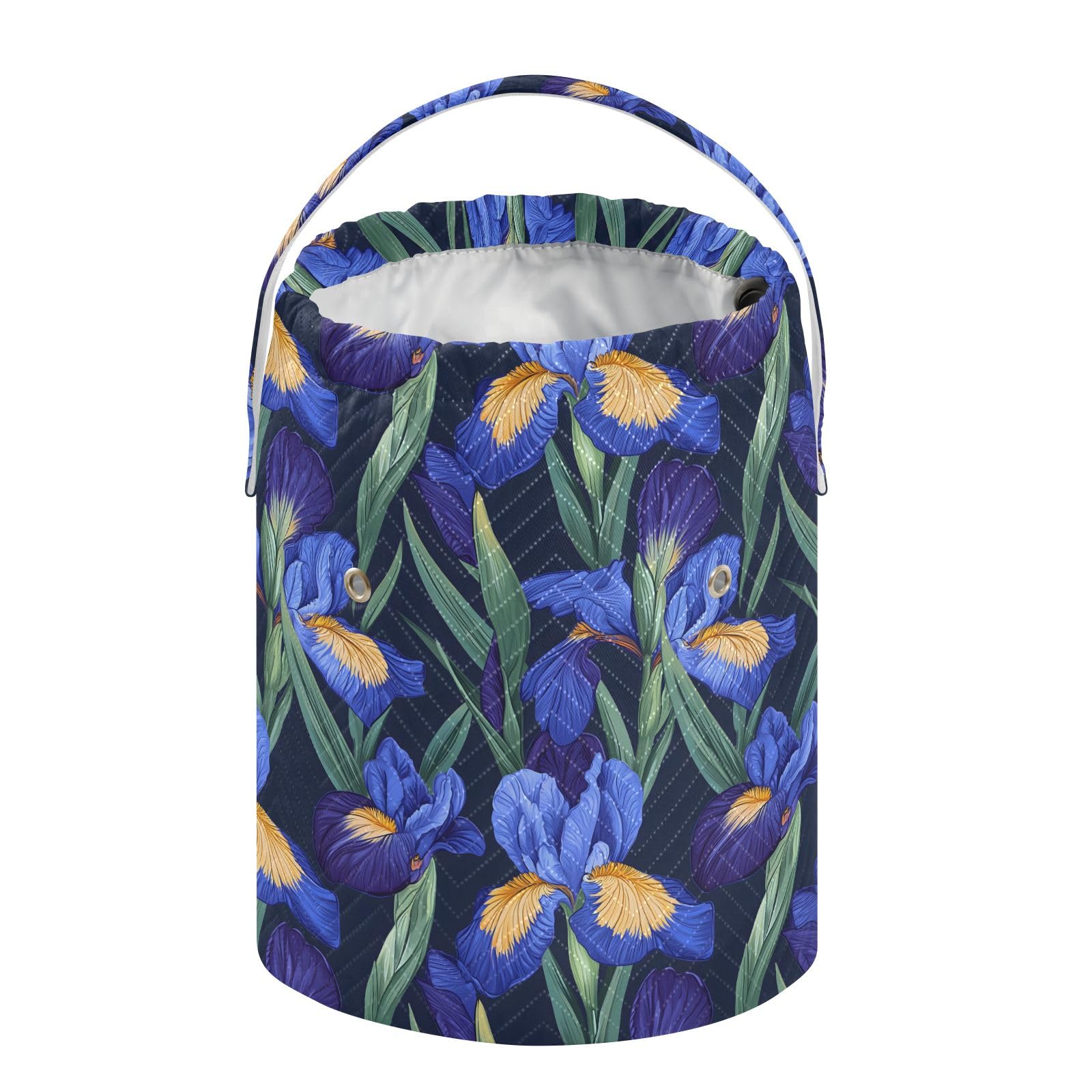 Yarn Storage Bag Small Crochet Bag Knitting Bag Organizer Blue Iris Flower Yarn Bags for Crocheting Basket