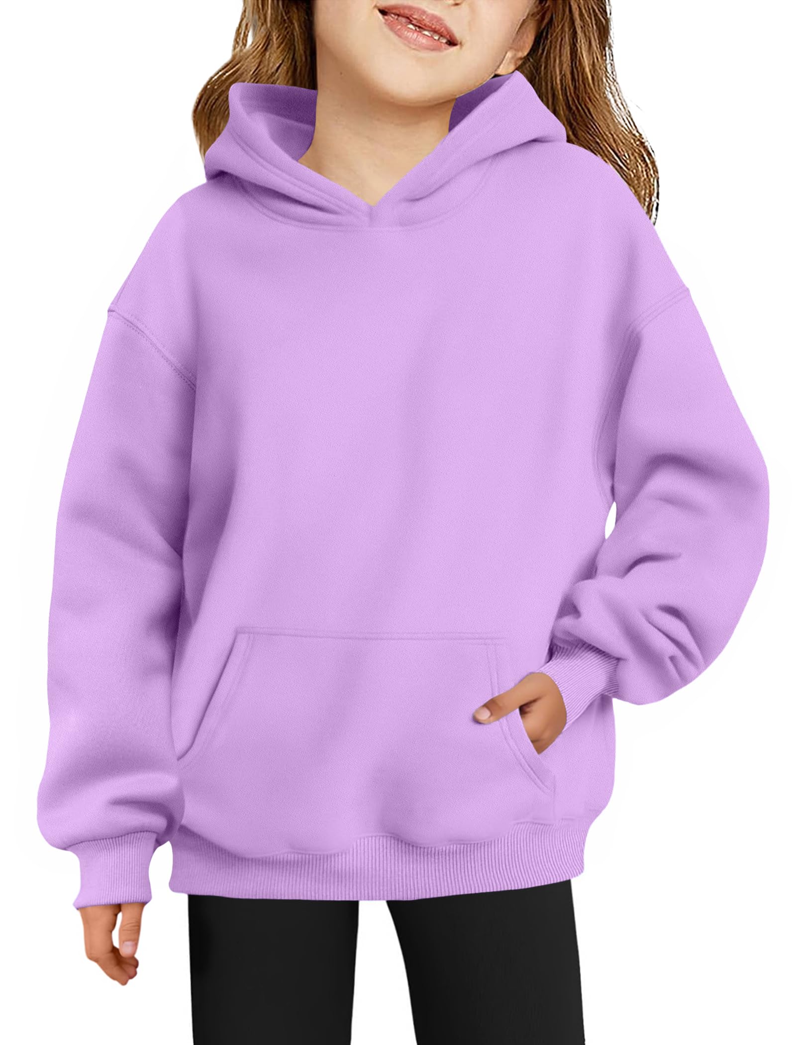 Arshiner Fille Sweats à Capuche en Polaire Enfant Pull Douce Confortable Chaude Hiver avec Poche Hoodie pour Filles 6-15 Ans