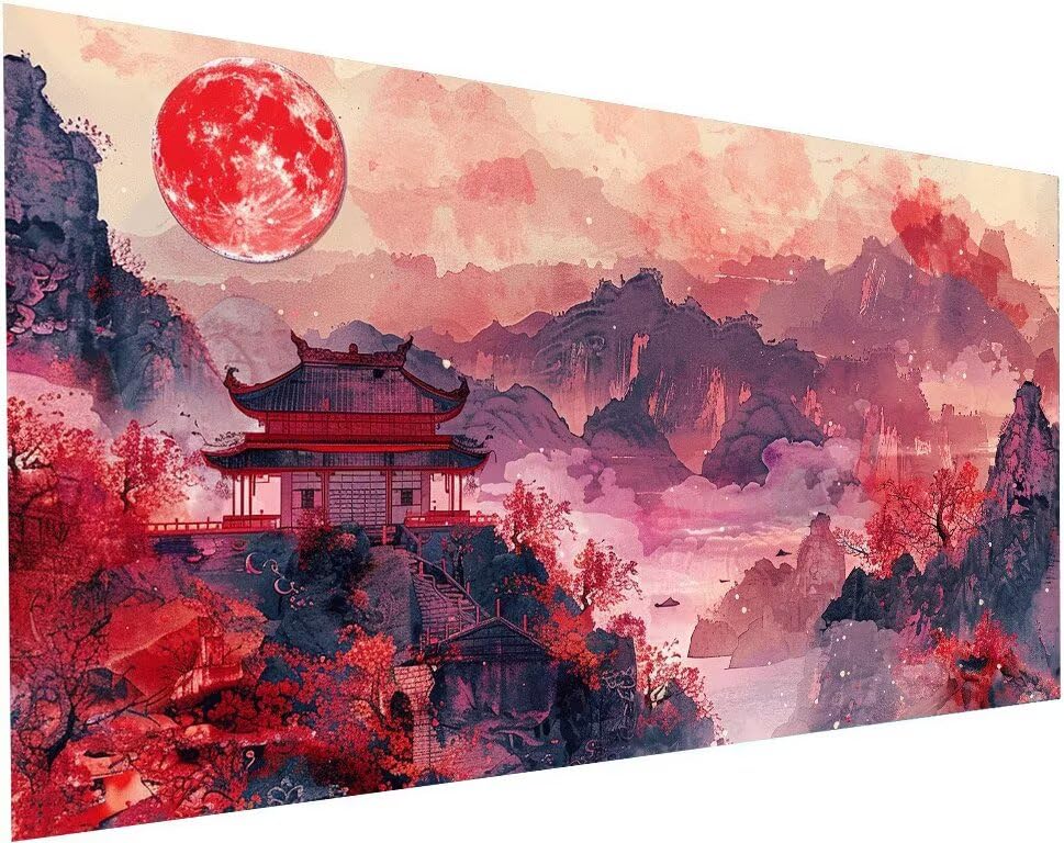 Peinture diamant paysage 5D rétro pour créer une décoration murale salon faite main