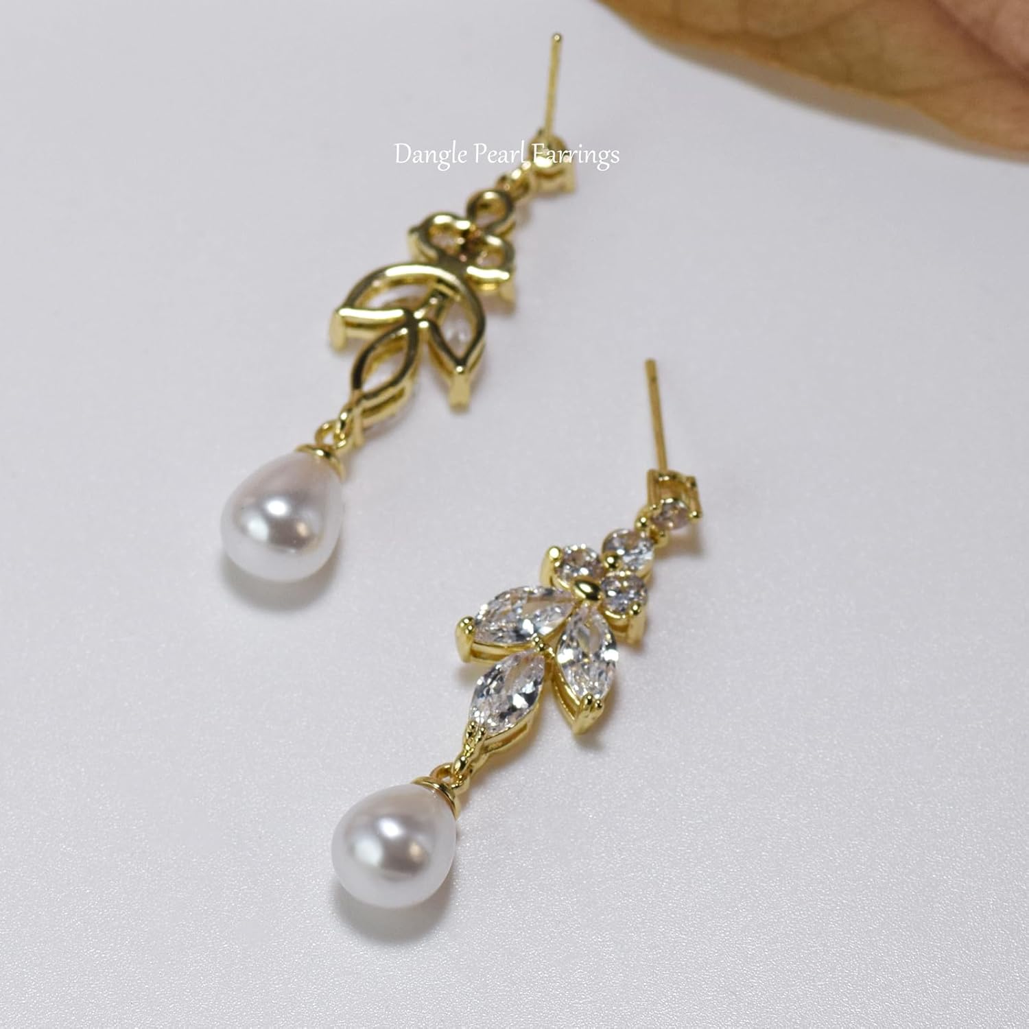 UDORA Women Zirconia Teardrop Imitation Pearl Long Dangle Earrings Bridal Bridesmaid Wedding Jewelry Gifts - Image 5