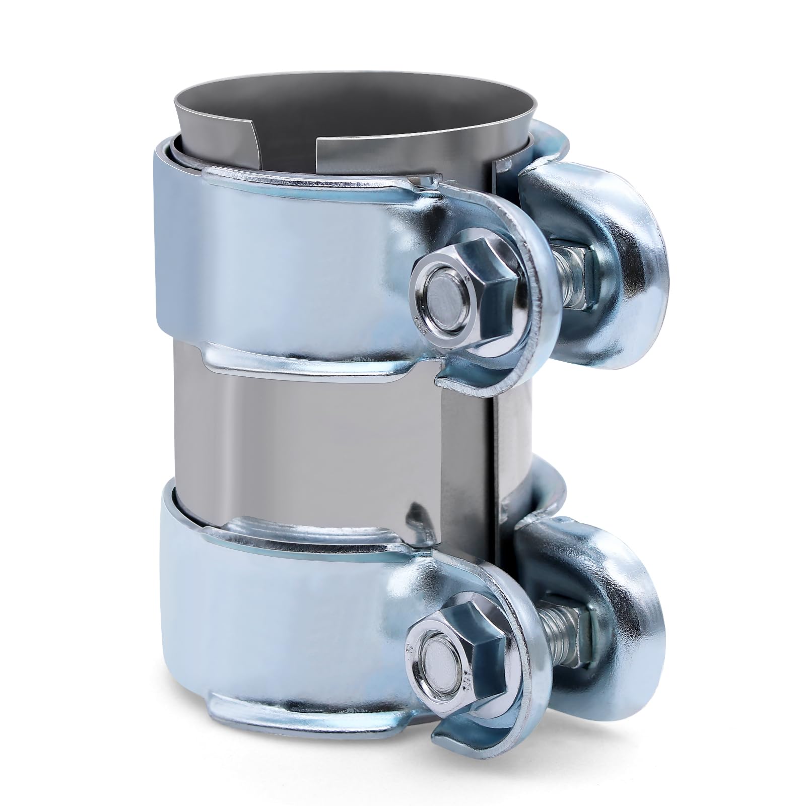 PWGHWG Auspuffschelle 55mm Doppelschelle Auspuff Schelle Rohrverbinder Edelstahl Auspuffrohrklemme (Ø: 55 mm/L: 95 mm)