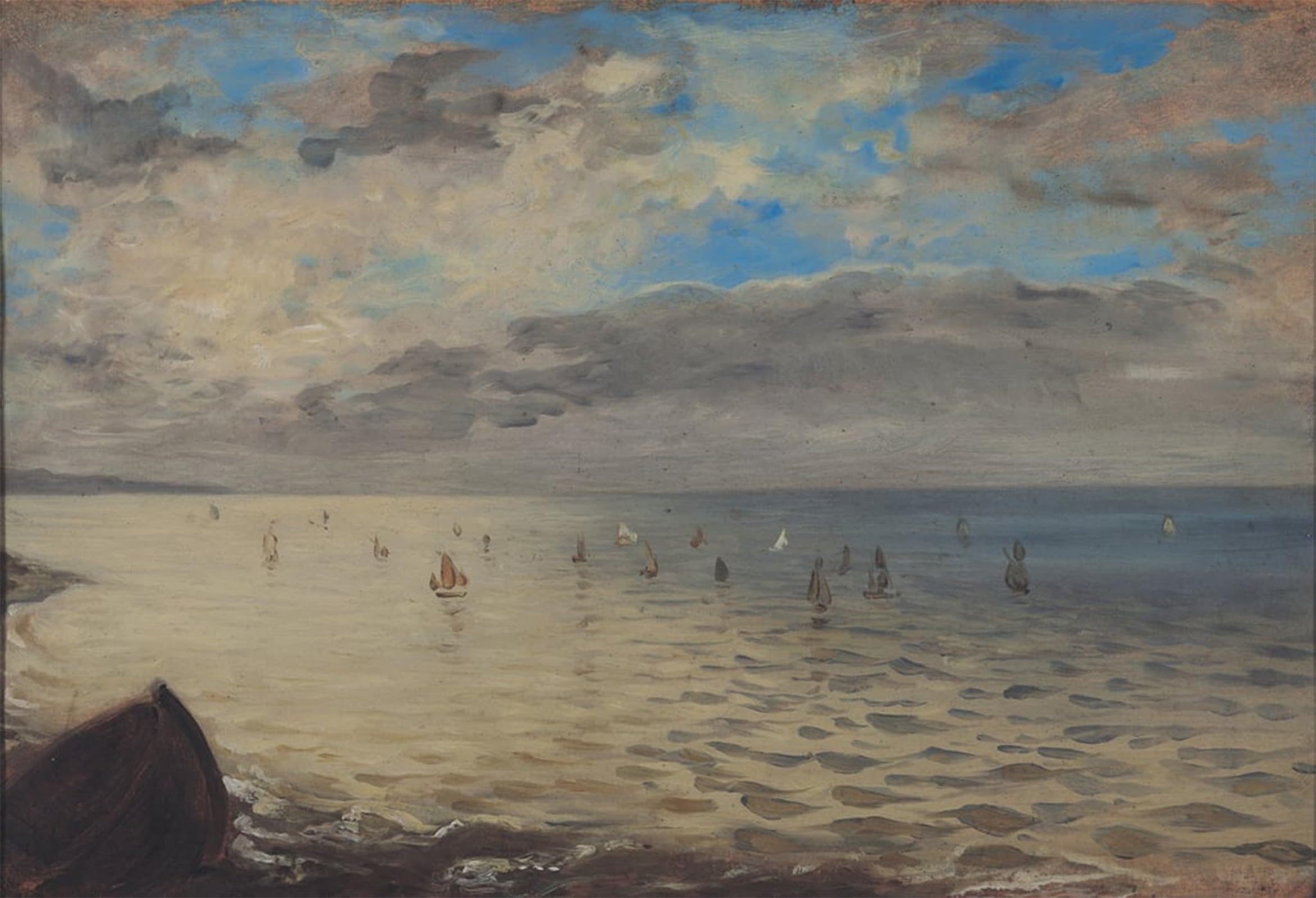 SERENDIPITP Abstract Painting Mural Print Picture Wall Decor Painting Sea Viewed From the Heights of Dieppe by Ferdinandeugene Delacroix Vintage Wall Artwork for Home Decor 60x90cm